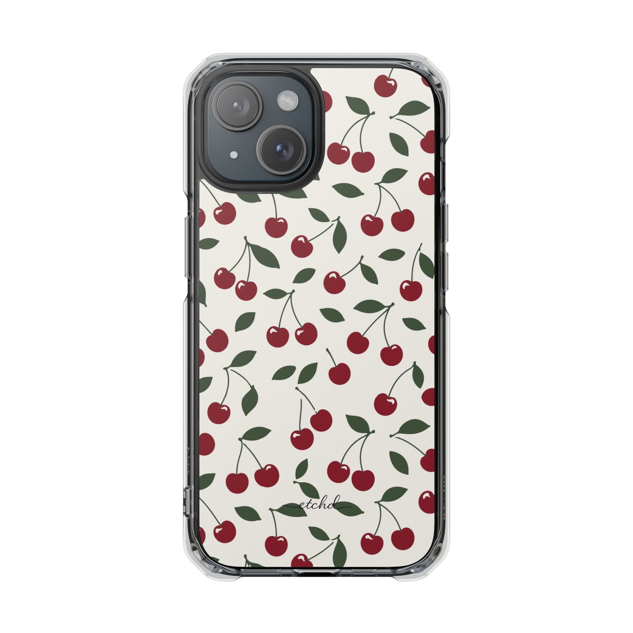 Cherry Clear Magnetic Phone Case by etchd, view 2