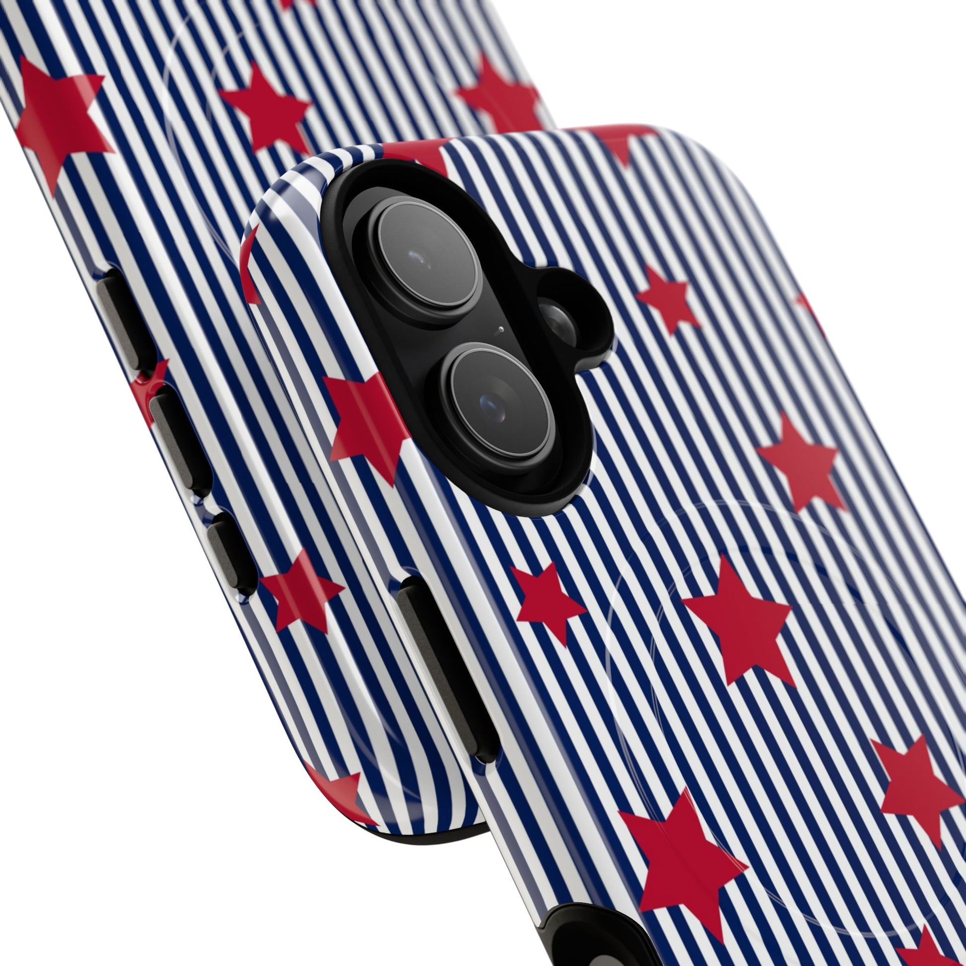 Blue Stripes & Red Stars Magnetic Phone Case by etchd, view 87