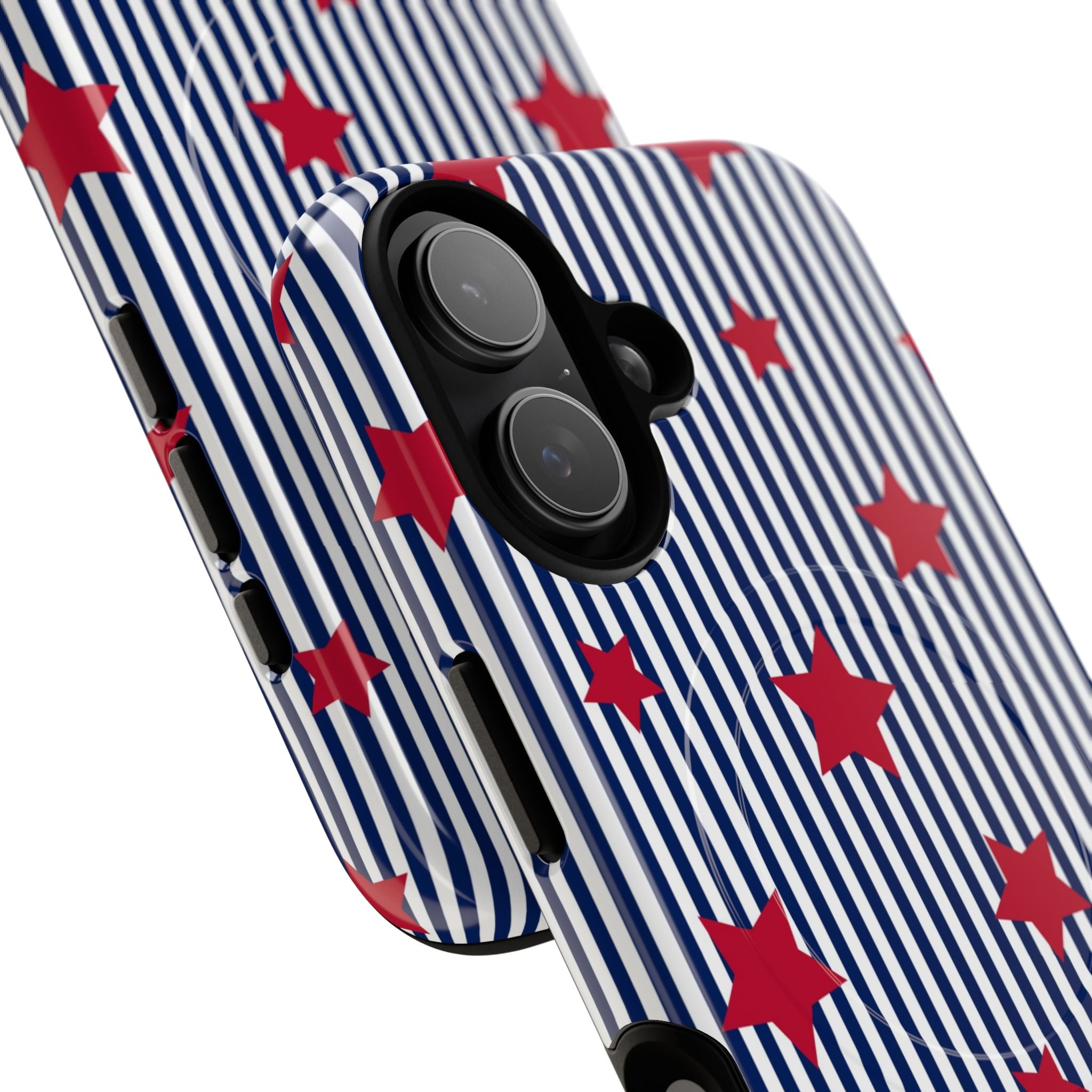 Blue Stripes & Red Stars Magnetic Phone Case by etchd, view 87