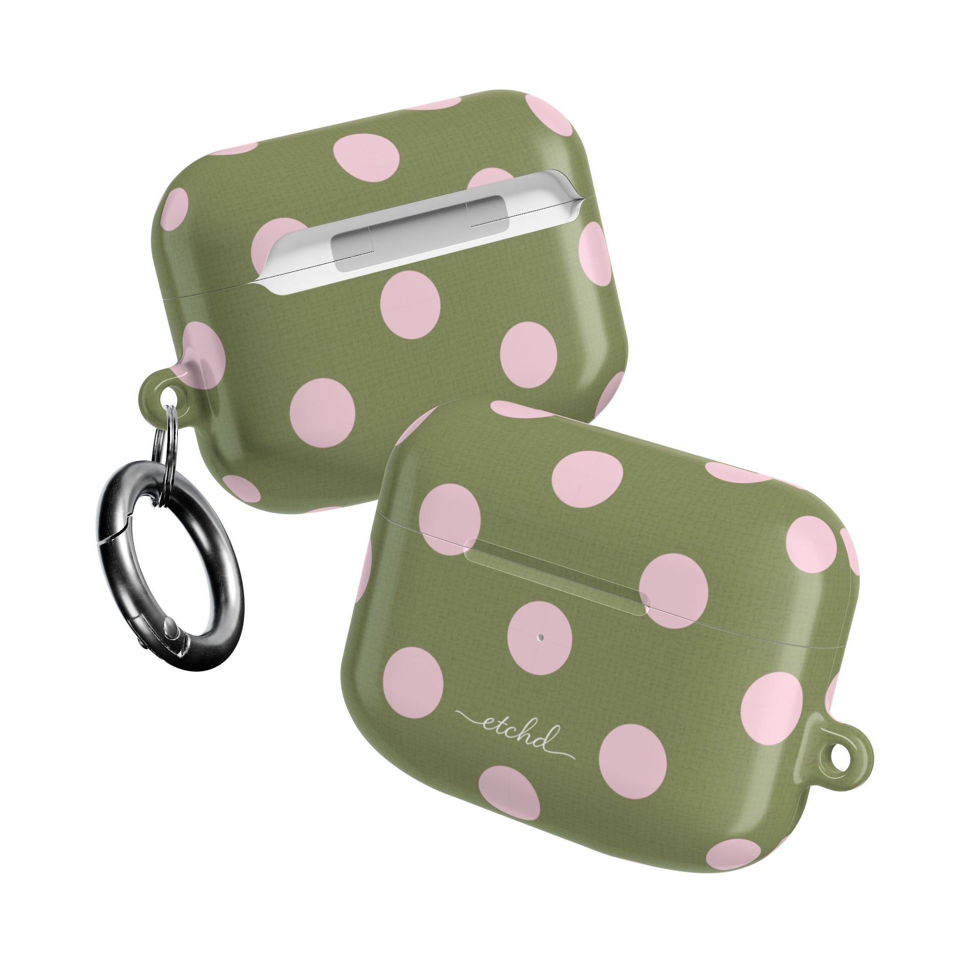 Pink & Green Polka Dot AirPod Case by etchd, view 10