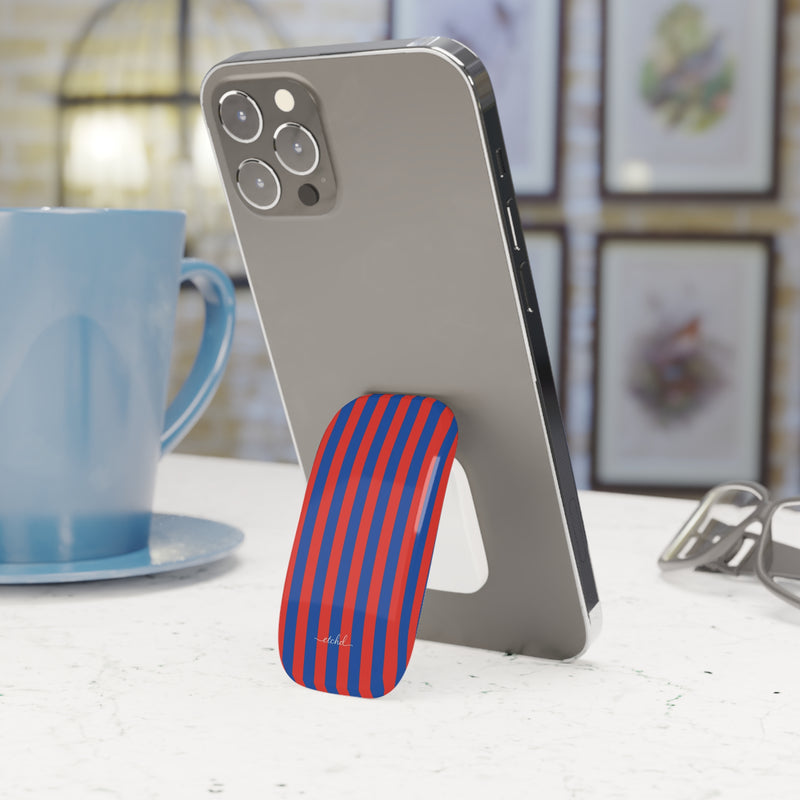 Cobalt And Poppy Click-On Phone Grip by etchd, view 3