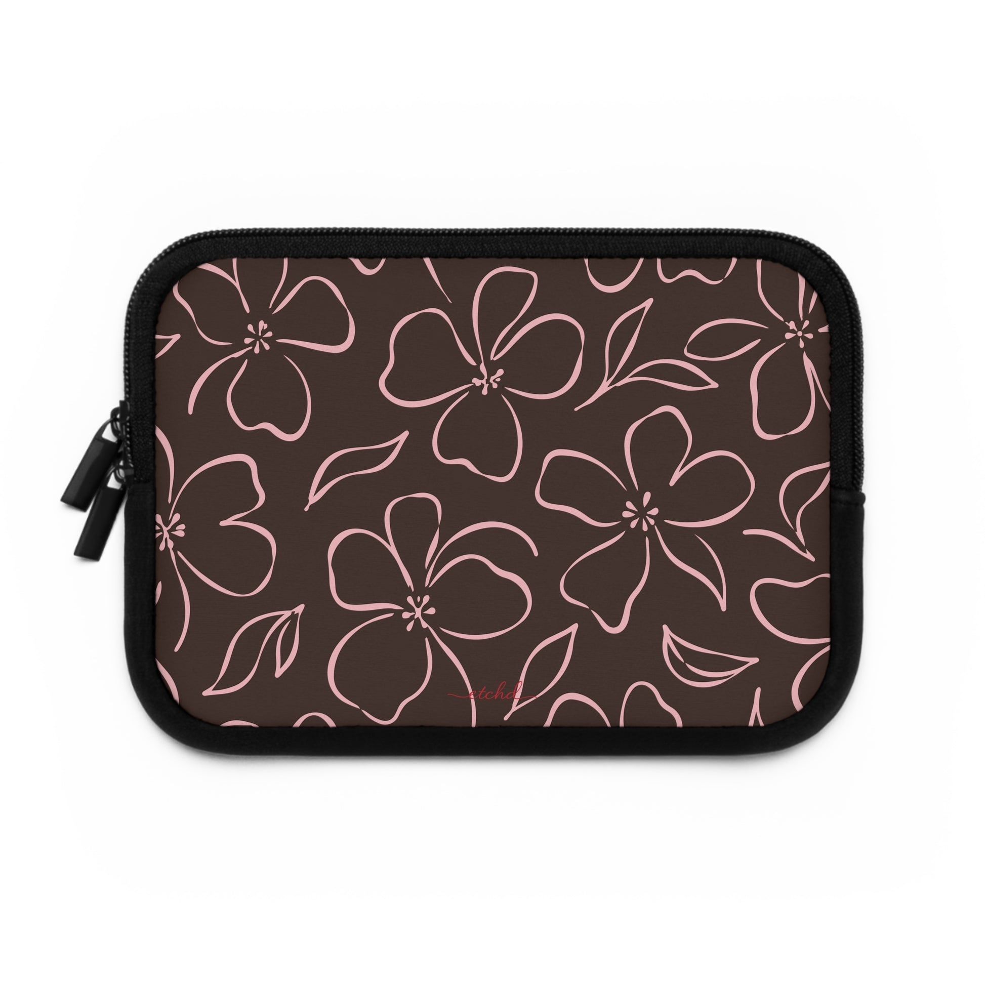 Espresso & Blush Floral Laptop Sleeve by etchd, view 2