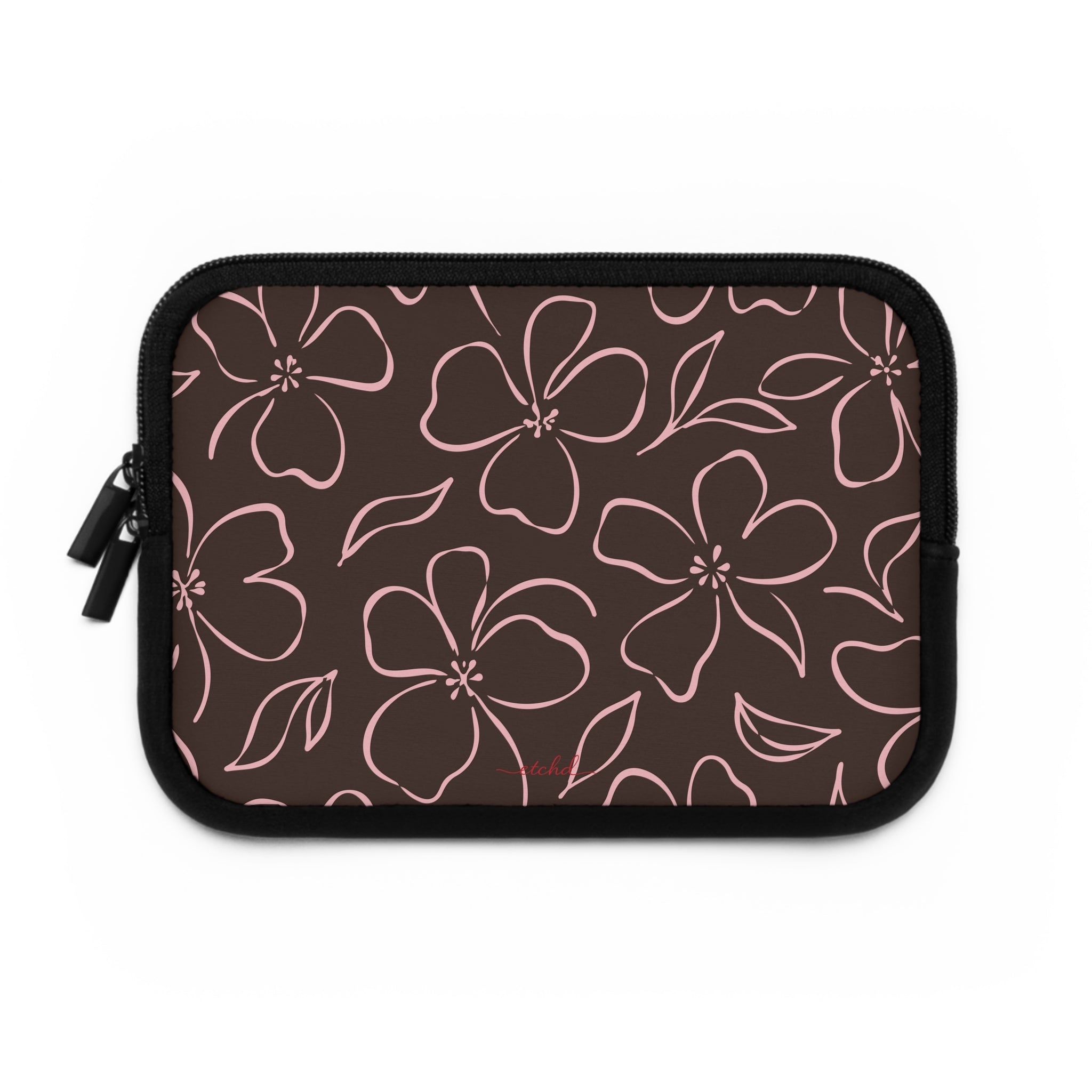 Espresso & Blush Floral Laptop Sleeve by etchd, view 2