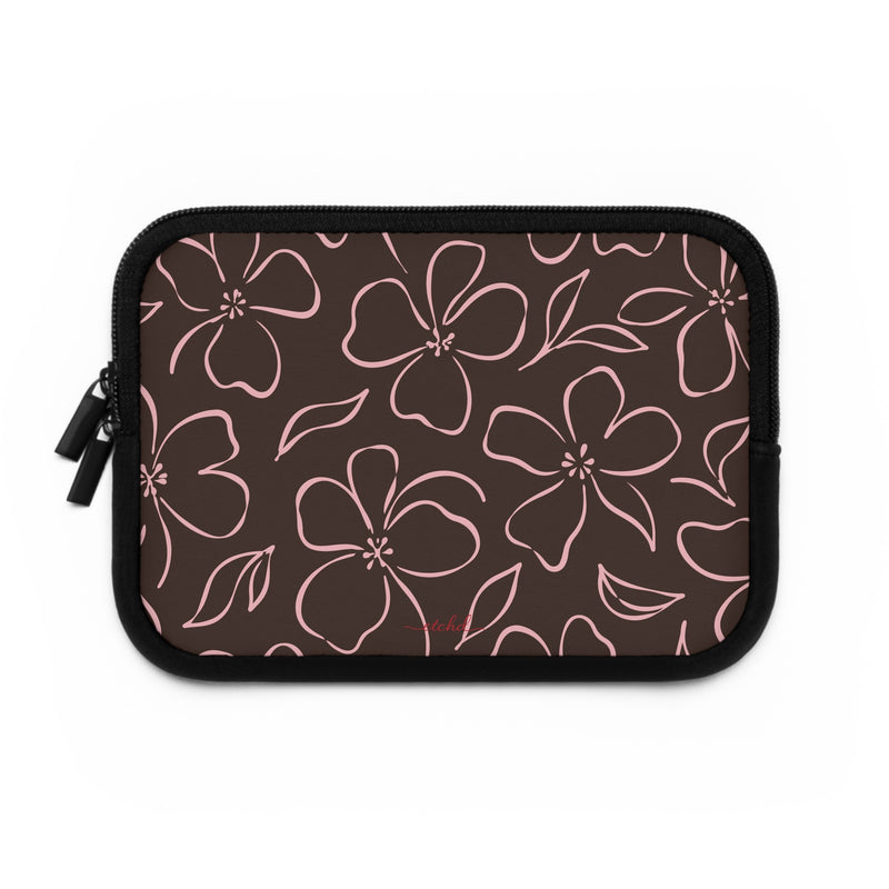 Espresso & Blush Floral Laptop Sleeve by etchd, view 2