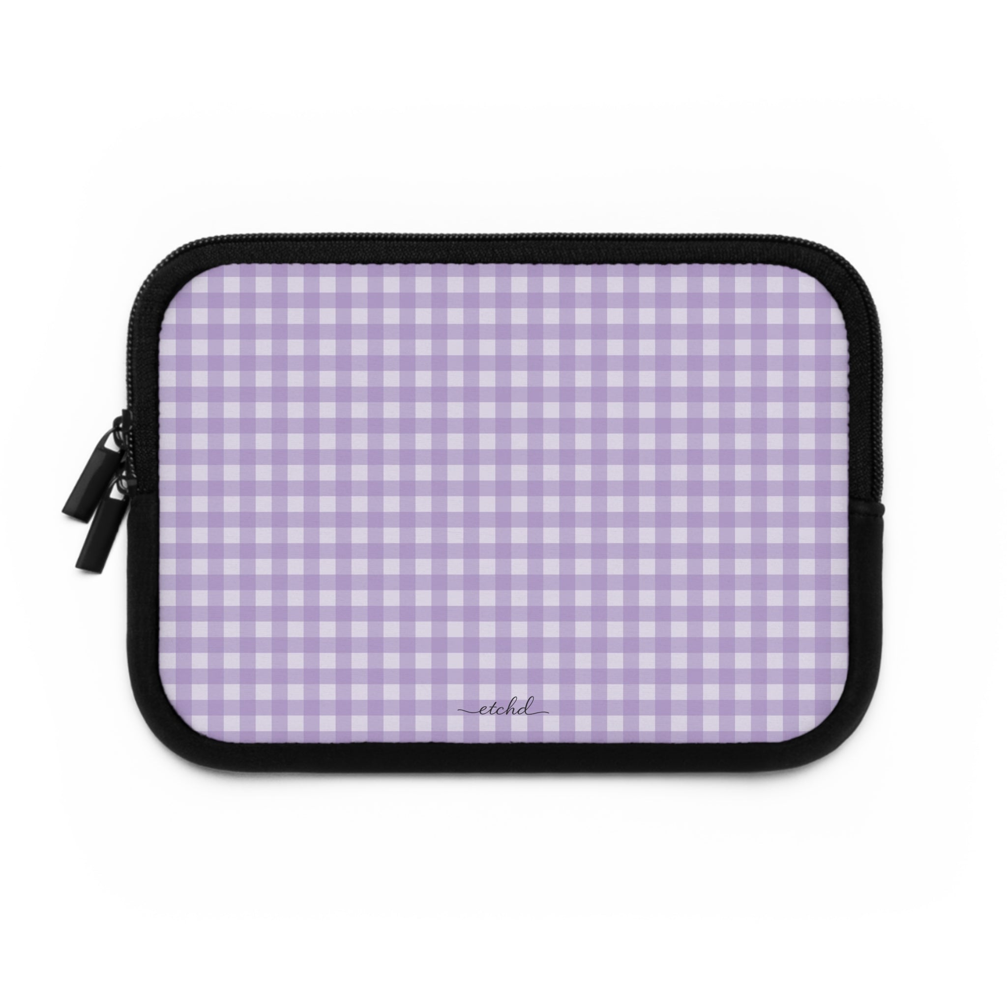 Lilac & Cream Gingham Laptop Sleeve by etchd, view 2