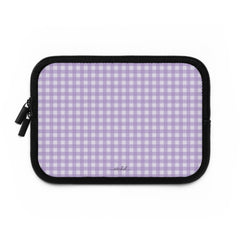 Lilac & Cream Gingham Custodia per laptop di etchd, vista 2