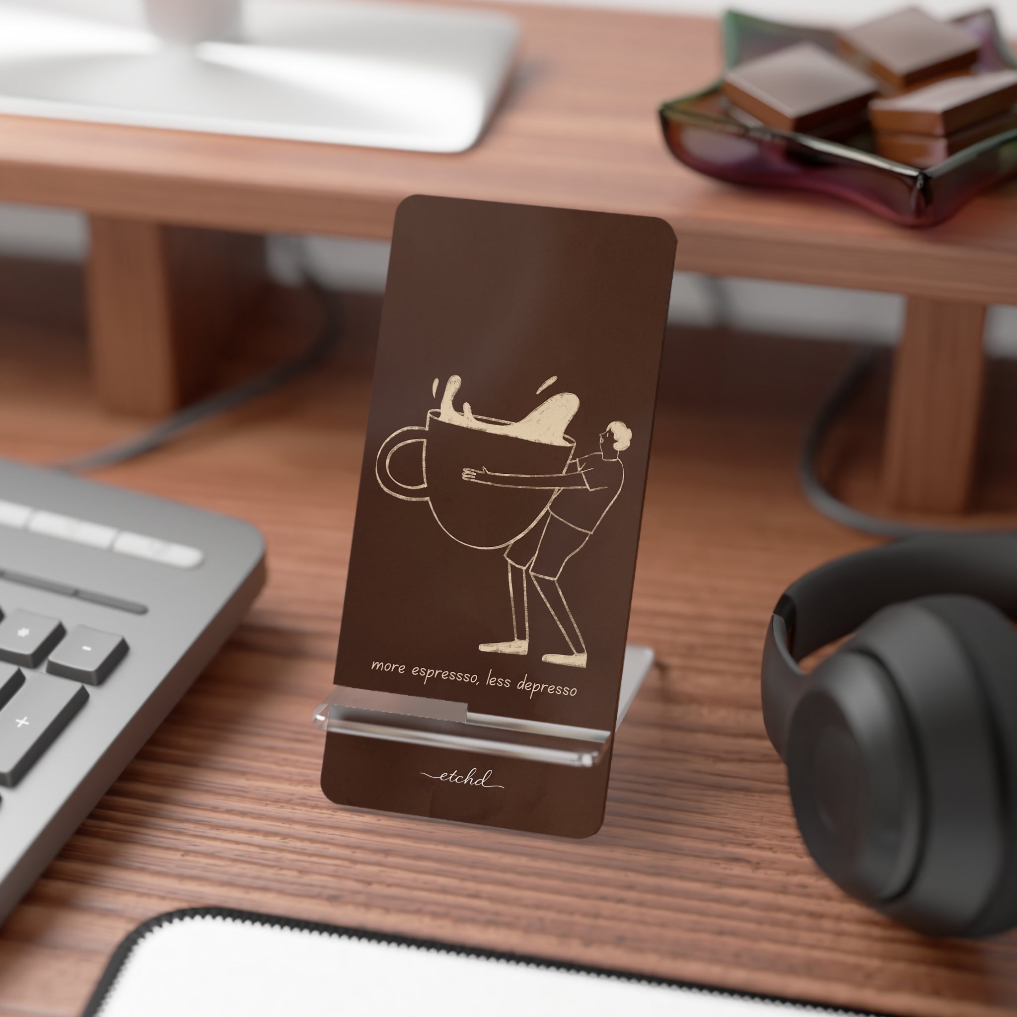 Gentlemen Espresso Phone Stand by etchd, view 3