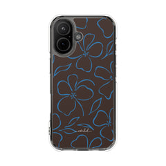 Espresso & Cerulean Floral Clear Magnetic Phone Case by etchd, view 13