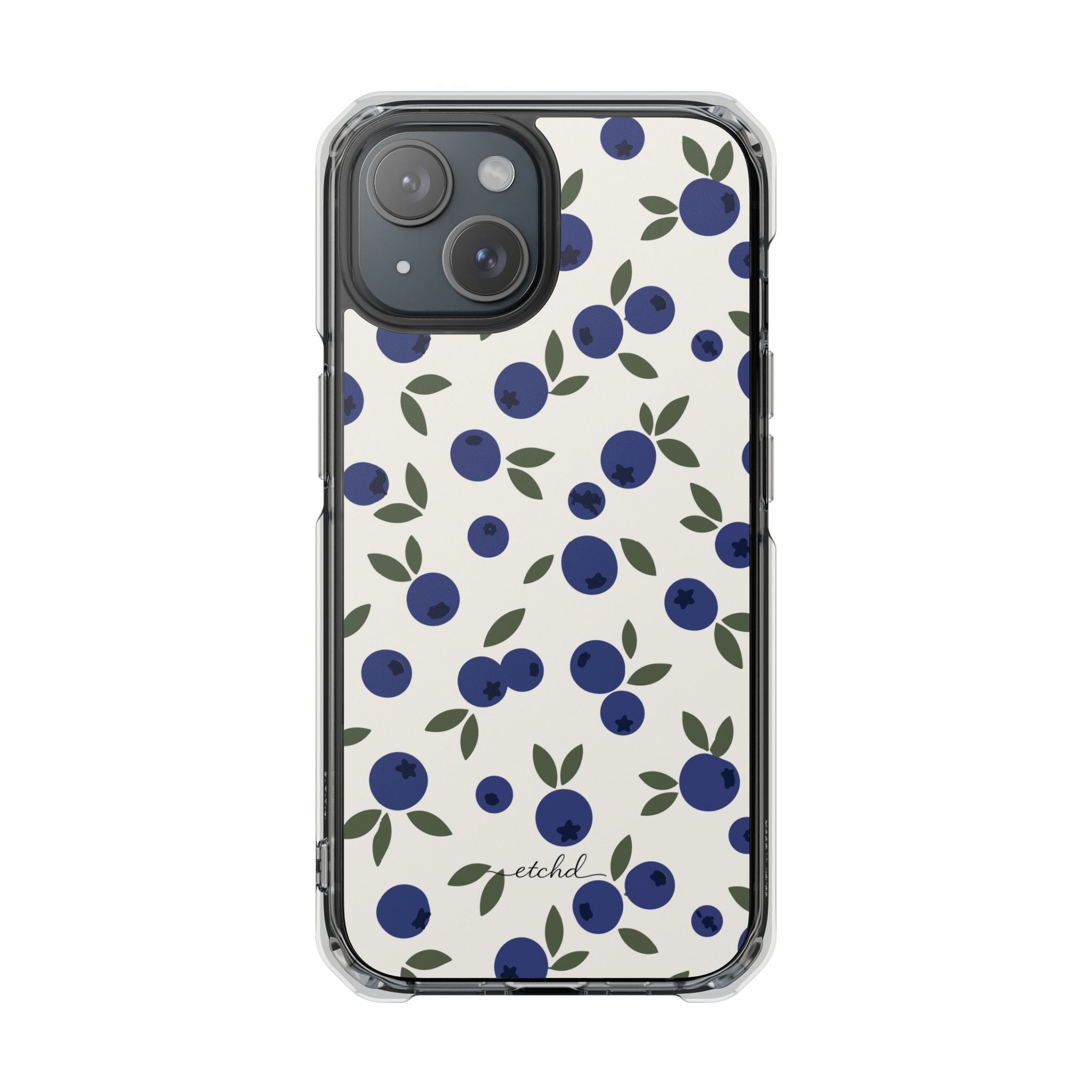 Blueberry Clear Magnetic Phone Case by etchd, view 2
