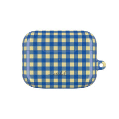 Butter & Cobalt Gingham AirPod Case by etchd