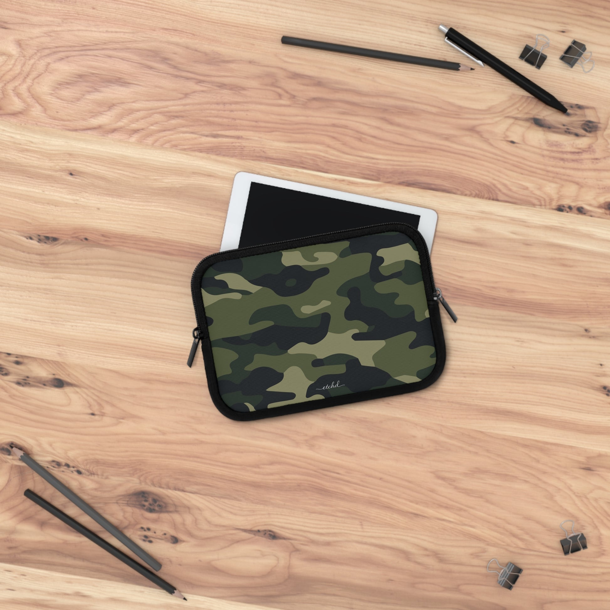Green Camo Laptop Sleeve by etchd, view 14