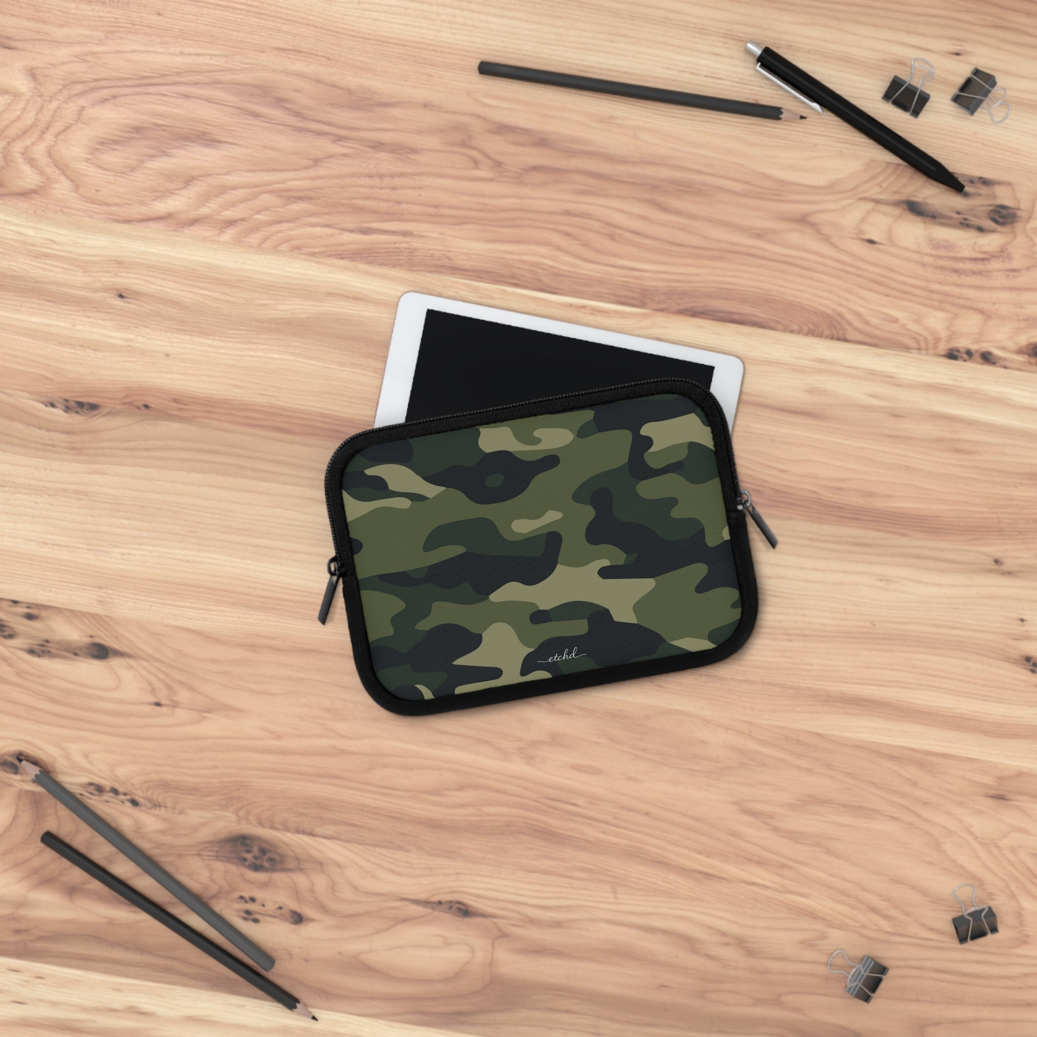 Green Camo Laptop Sleeve by etchd, view 14