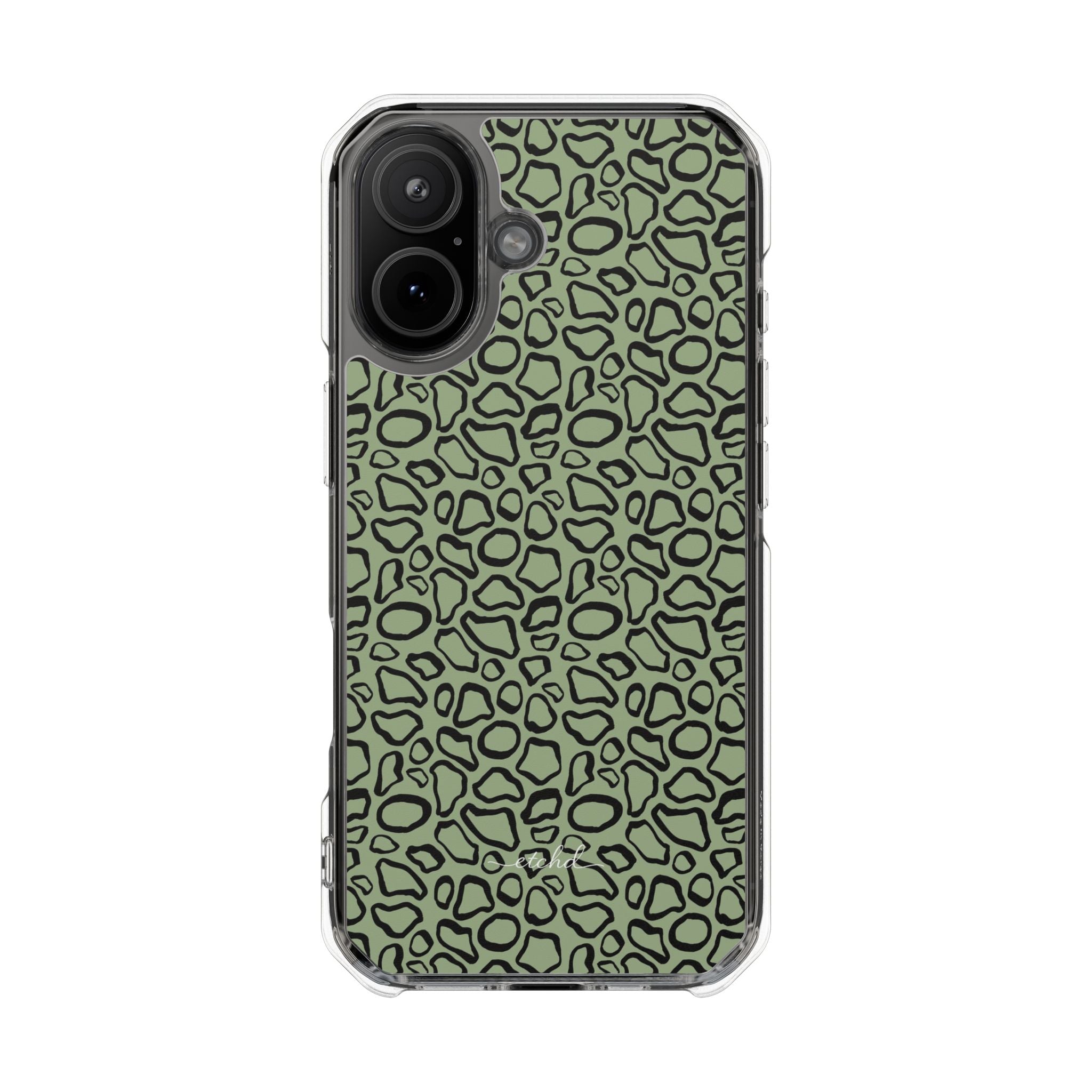Abstract Print Sage Clear Magnetic Phone Case by etchd, view 13