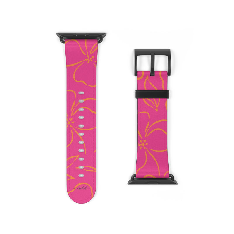 Pink & Orange Floral Smartwatch Strap by etchd, view 9