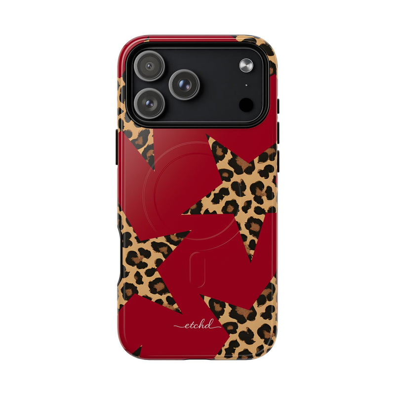 Red & Leopard Stars Magnetic Phone Case by etchd, view 31