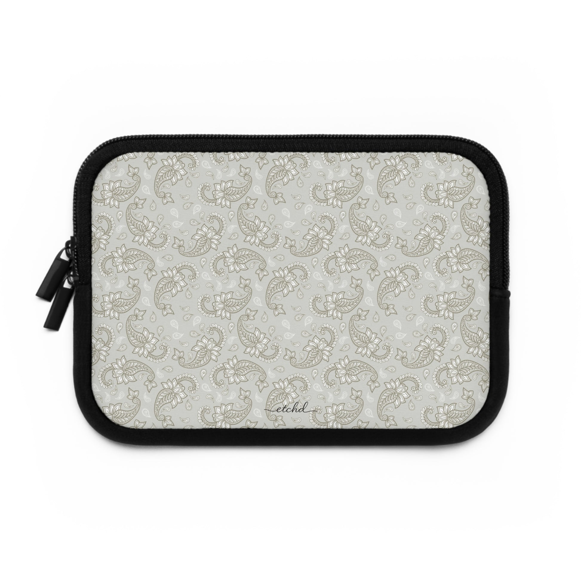 Beige Paisley Laptop Sleeve by etchd, view 2