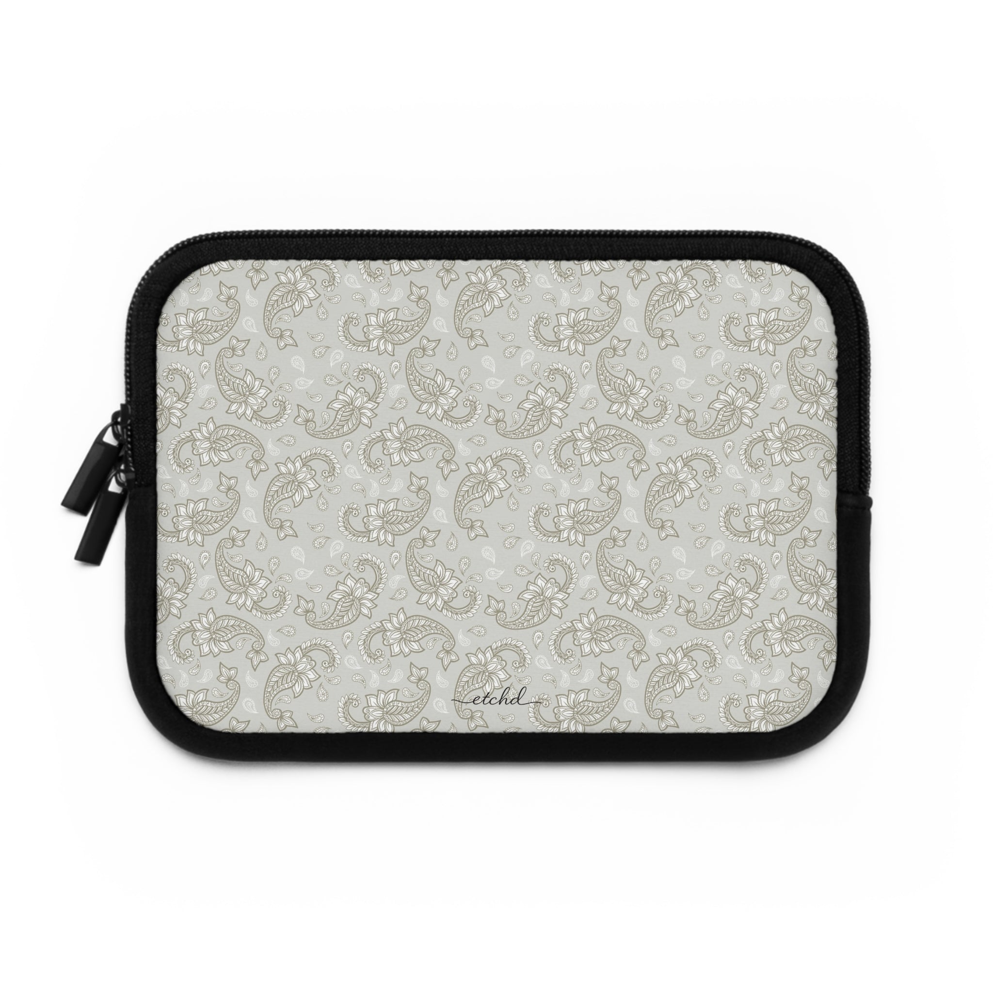 Beige Paisley Laptop Sleeve by etchd, view 2