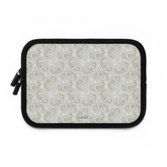 Beige Paisley Laptop Sleeve by etchd, view 2