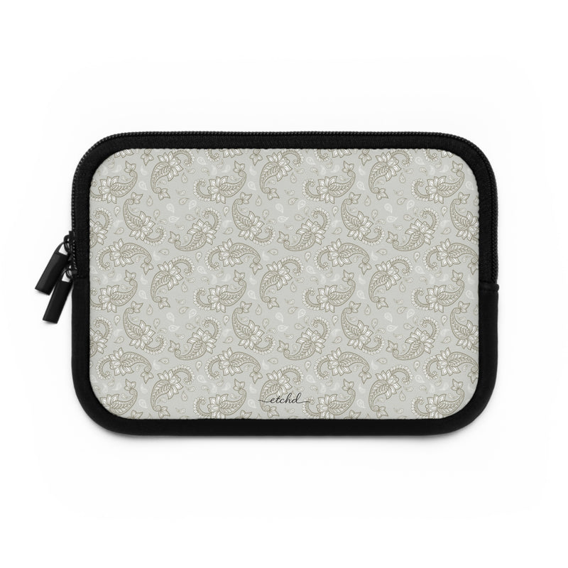 Beige Paisley Laptop Sleeve by etchd, view 2