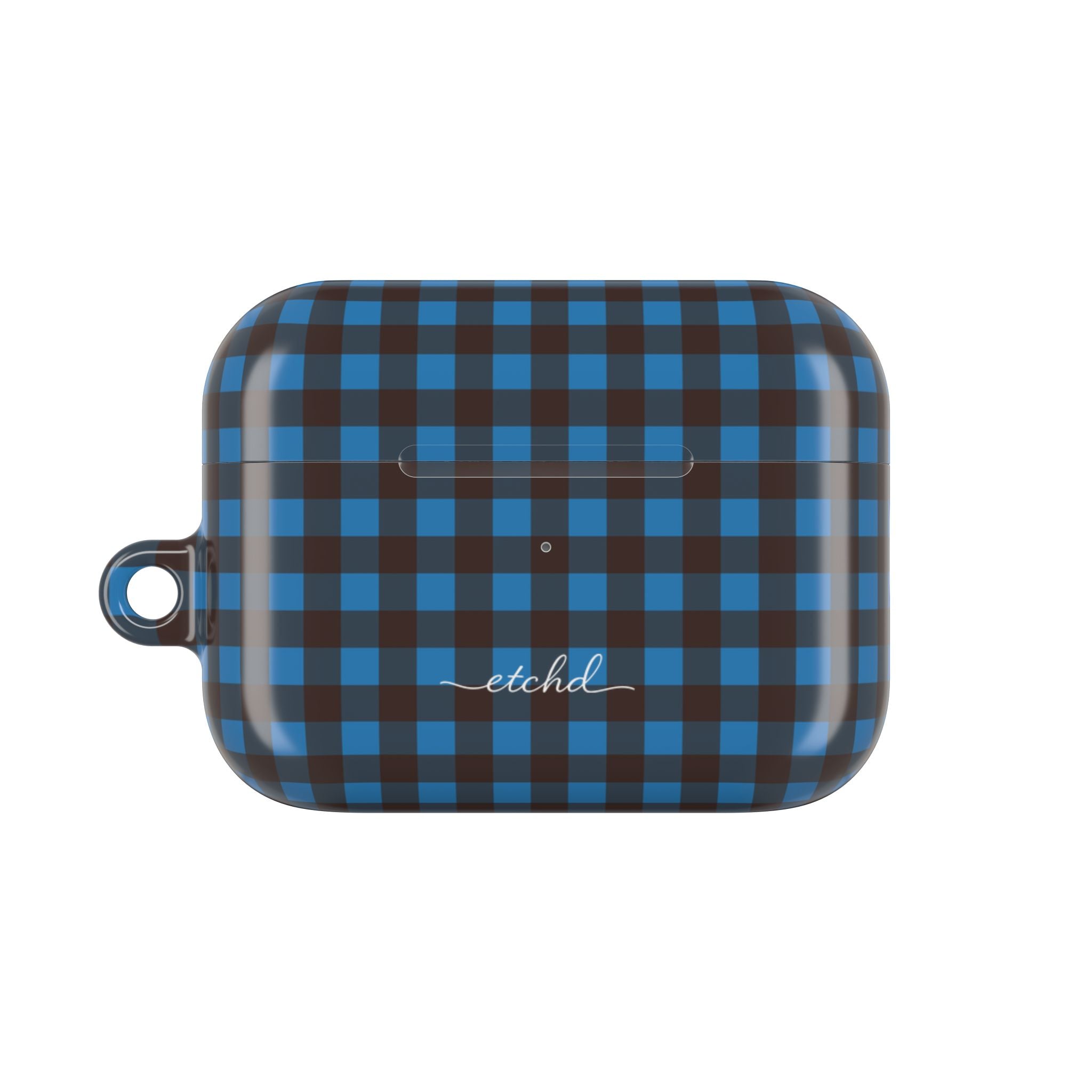 Cerulean & Espresso Gingham AirPod Case by etchd, view 2