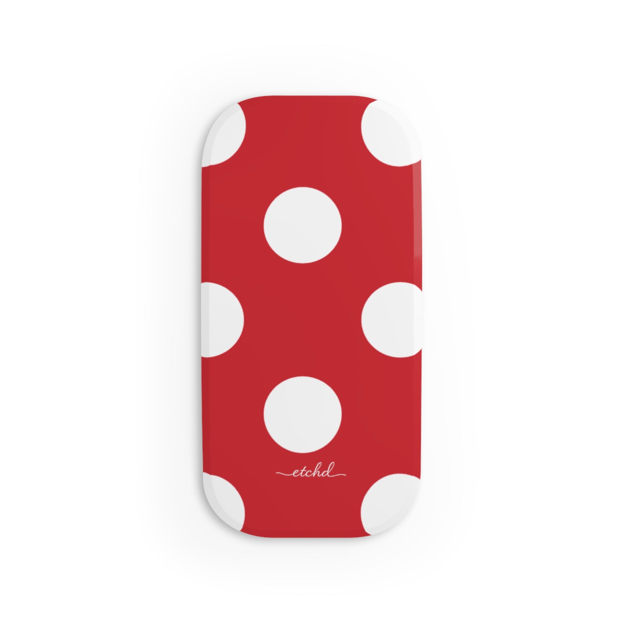 Classic Red Polka Dot Click-On Phone Grip by etchd, view 2