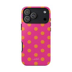Orange & Pink Polka Dot Phone Case by etchd, view 59