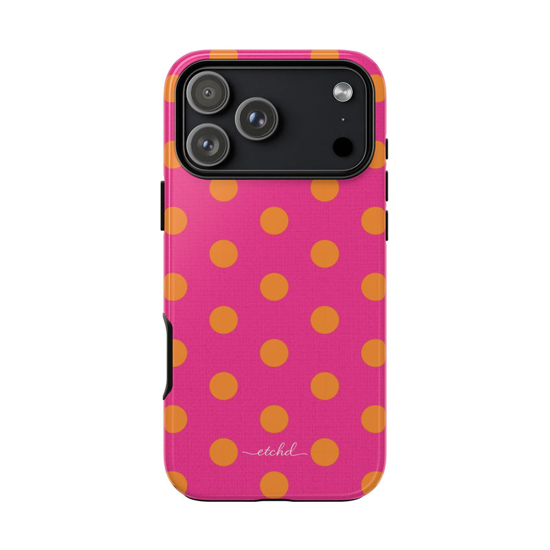 Orange & Pink Polka Dot Phone Case by etchd, view 59