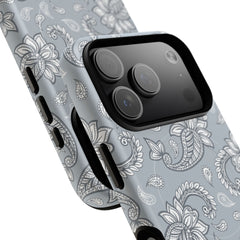 Dusty Blue Paisley Magnetic Phone Case by etchd, view 100