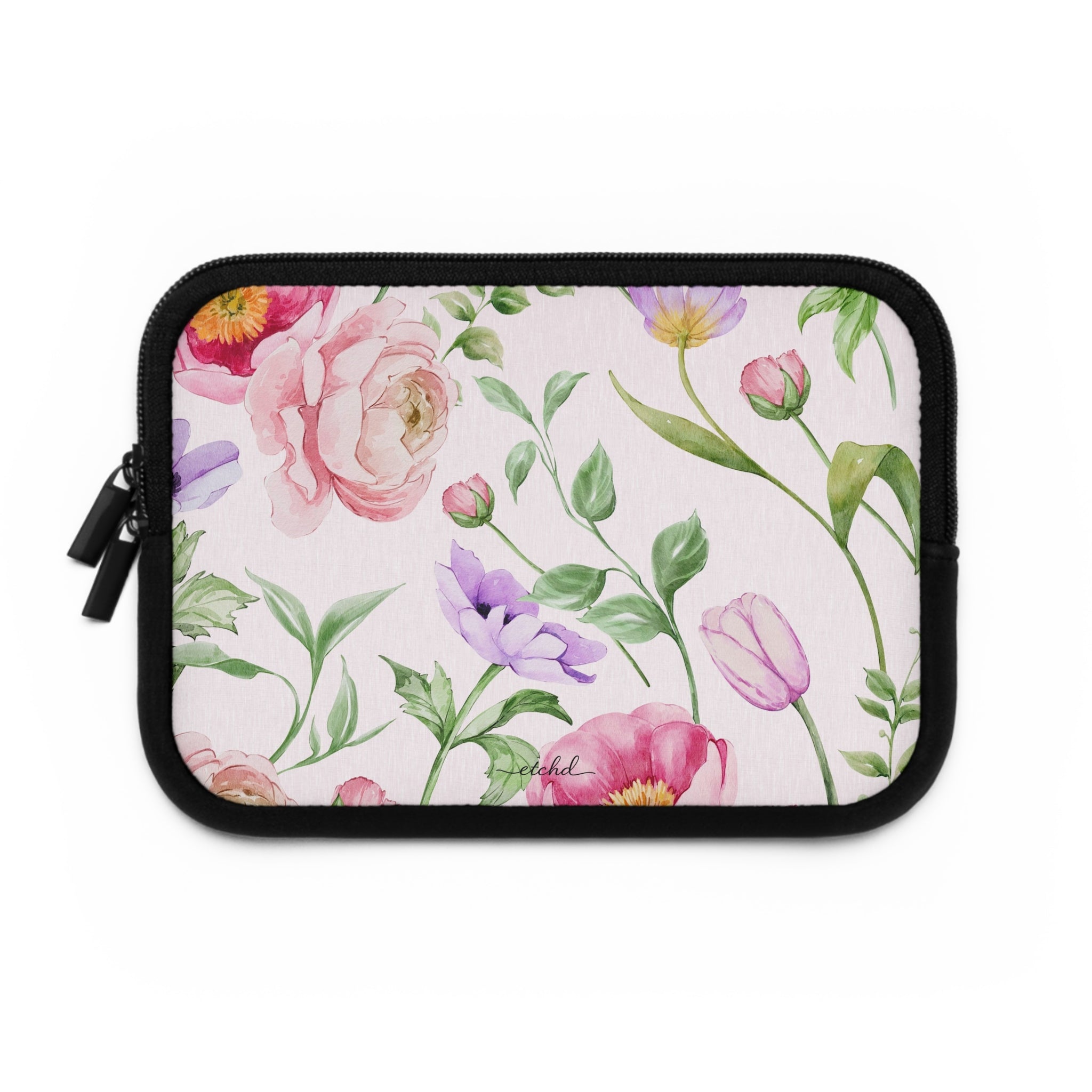 Peony Bloom Laptop Sleeve by etchd, view 2