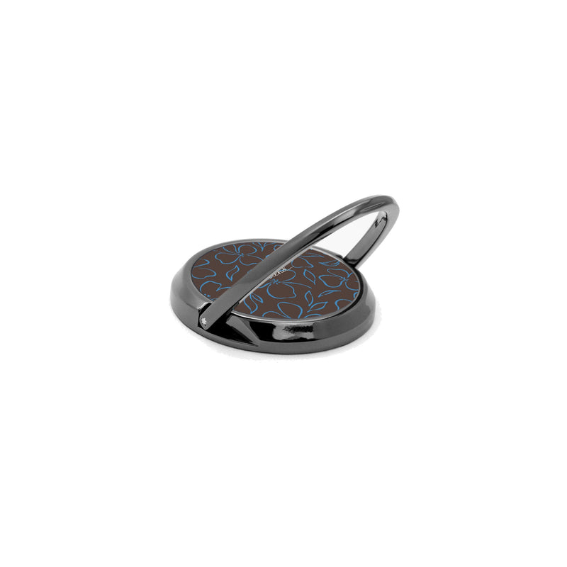 Espresso & Cerulean Floral Ring Handyhalterung-zoom-