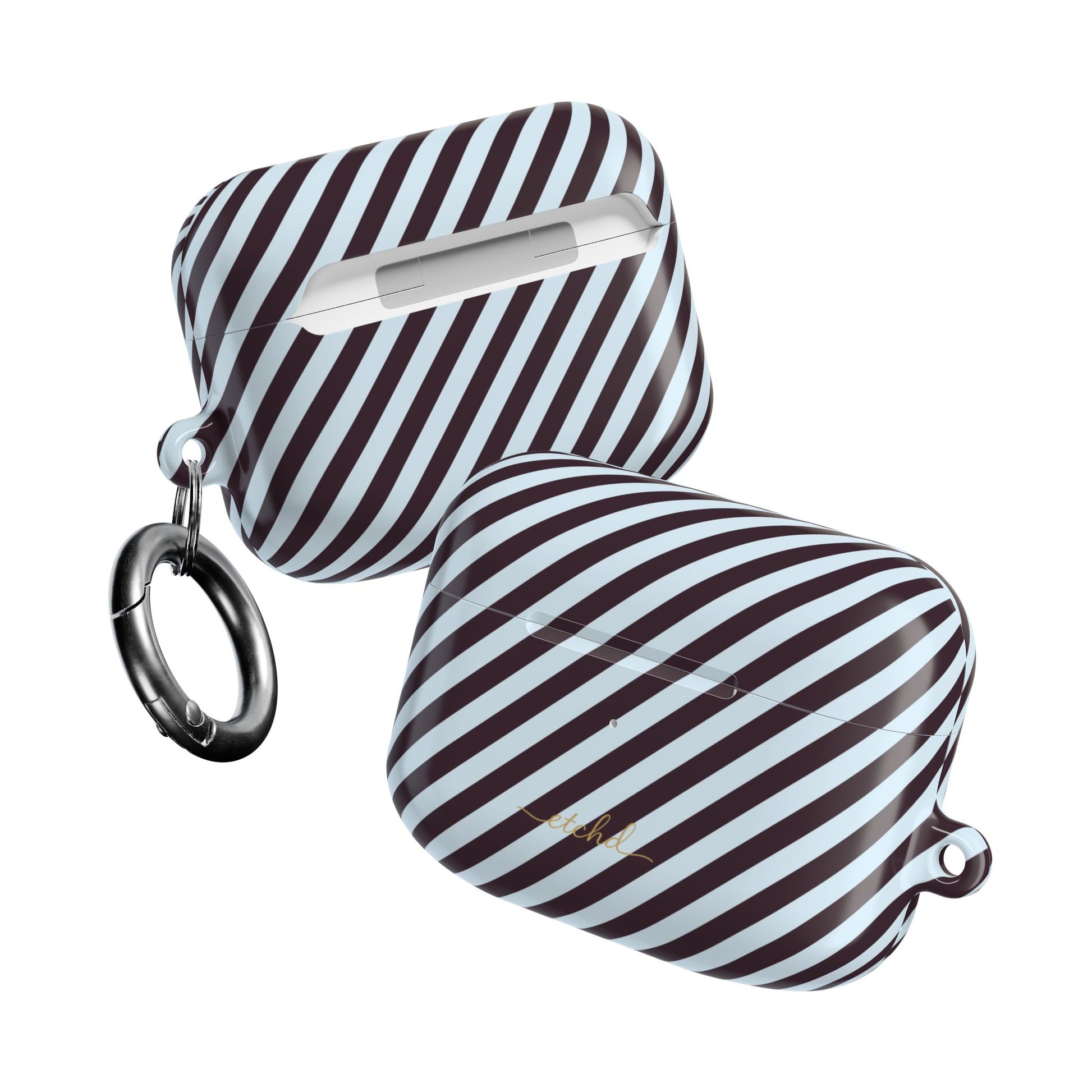 Plum & Blue Striped Diagonal AirPod Case by etchd, view 10