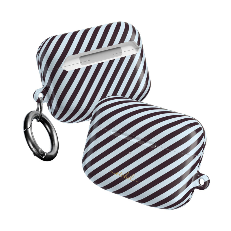 Plum & Blue Striped Diagonal AirPod Case by etchd, view 10