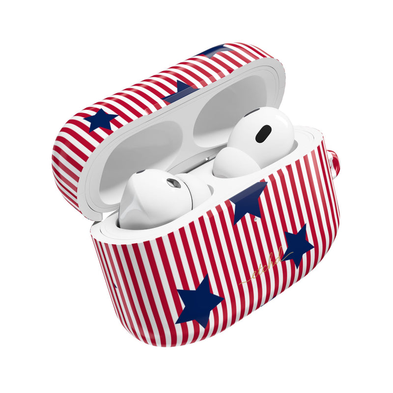 Red Stripes & Blue Stars AirPod Case by etchd, view 9