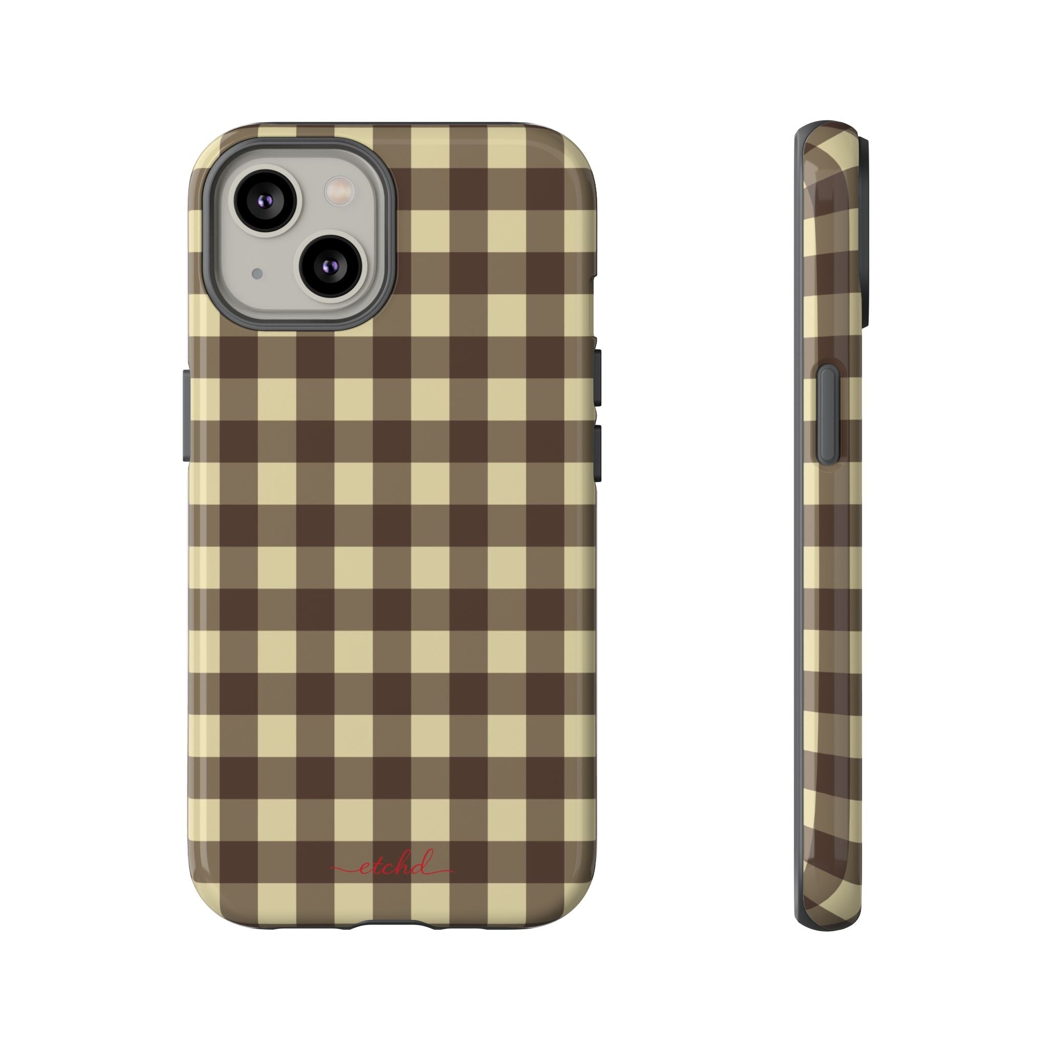 Butter & Brown Gingham Phone Case by etchd, view 2