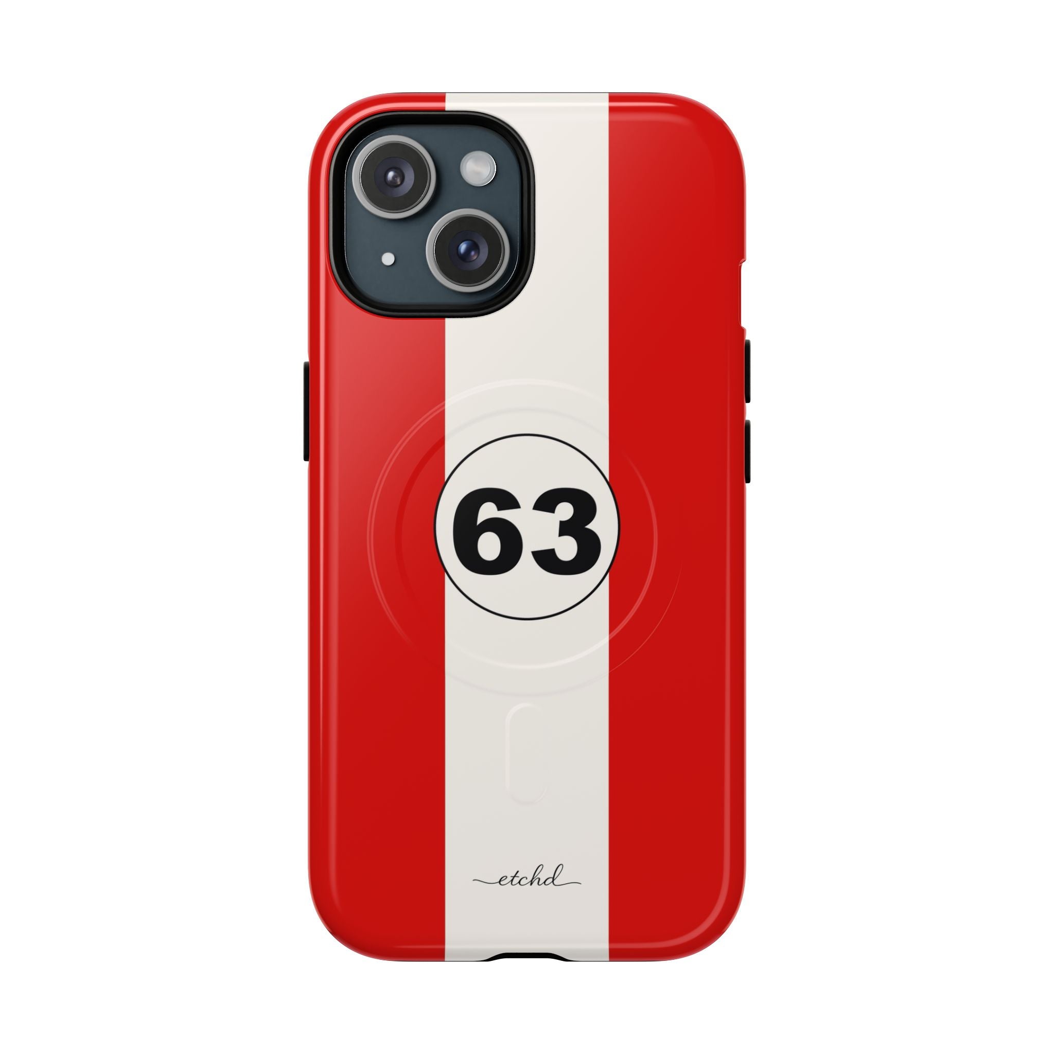 Monza Red Magnetic Phone Case by etchd, view 2