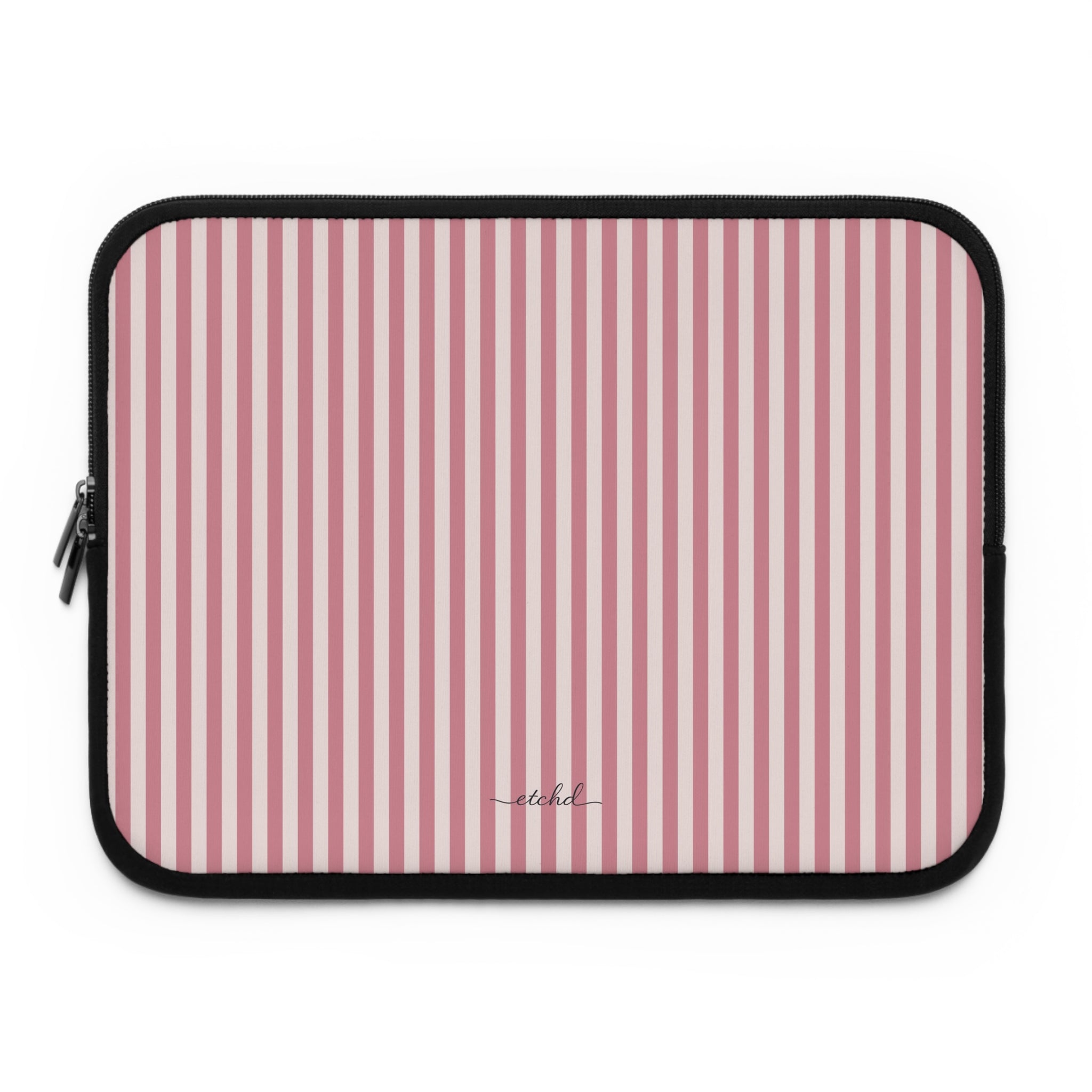 Blush & Cream Striped Laptop Sleeve by etchd