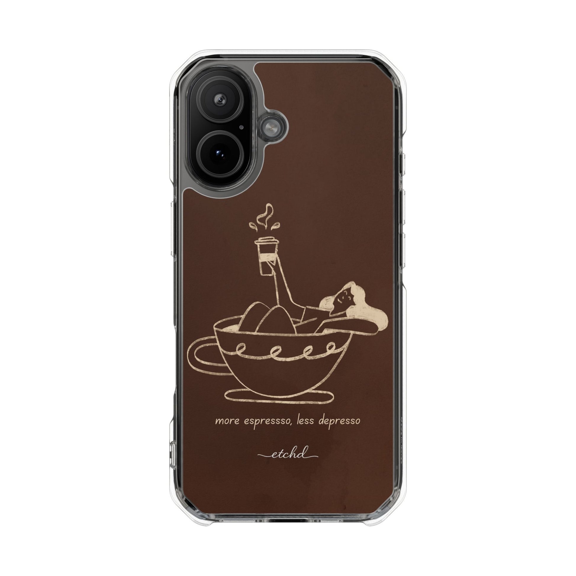 Ladies Espresso Clear Magnetic Phone Case by etchd, view 13