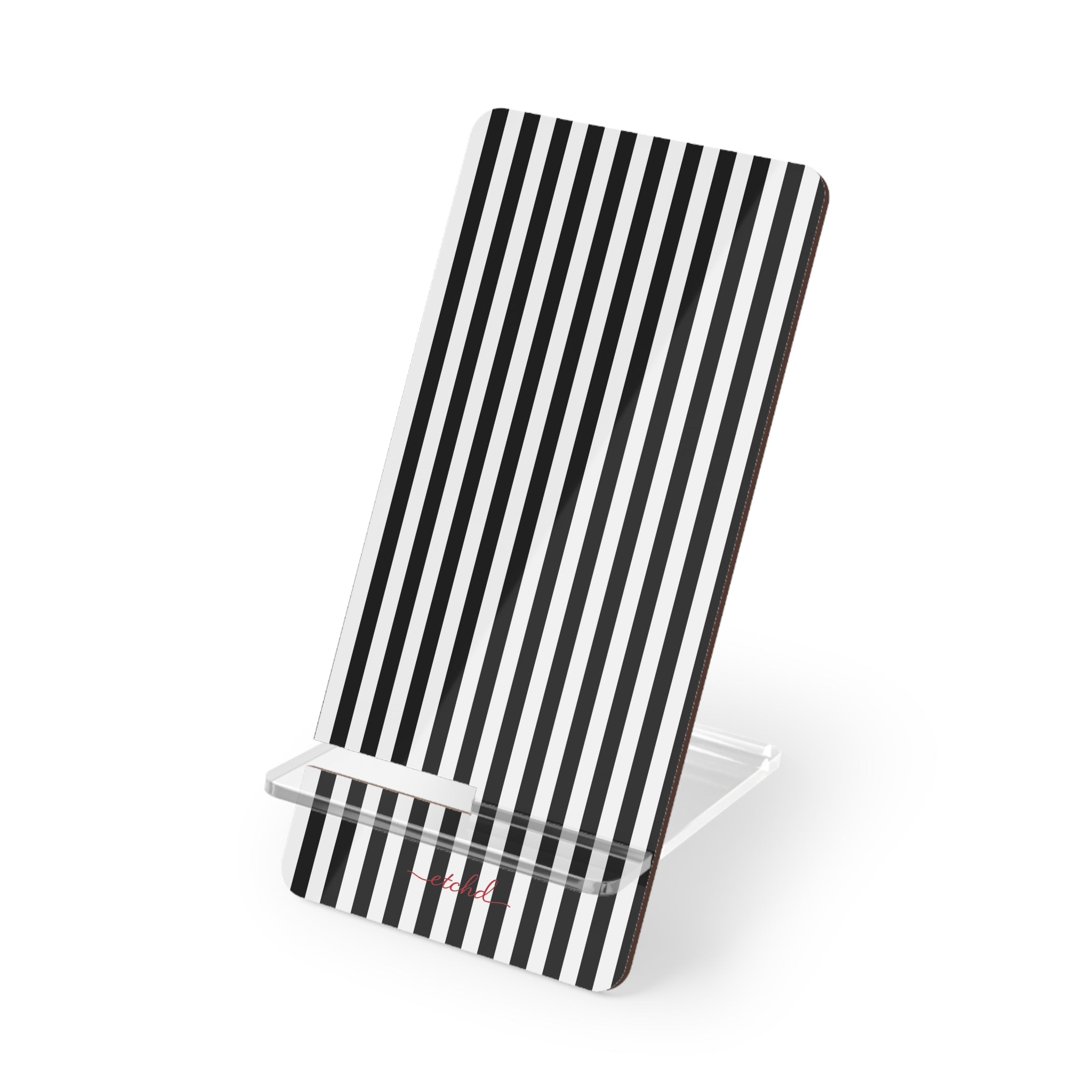 Black & White Striped Phone Stand by etchd