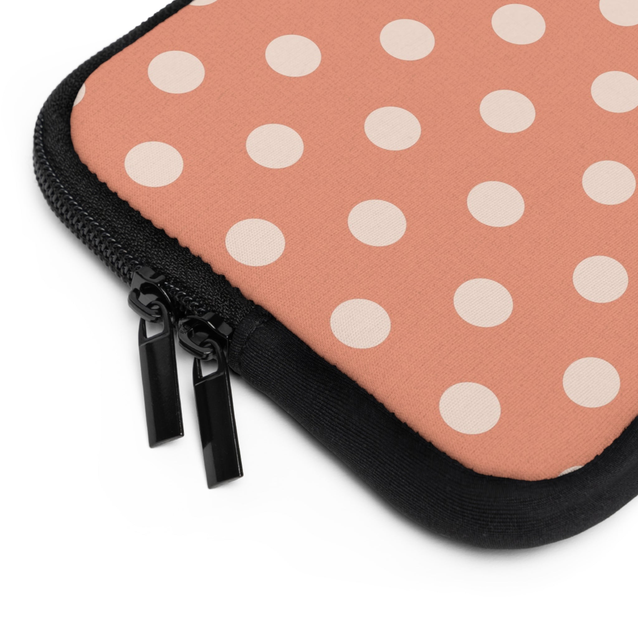 Cream & Coral Polka Dot Laptop Sleeve by etchd, view 12