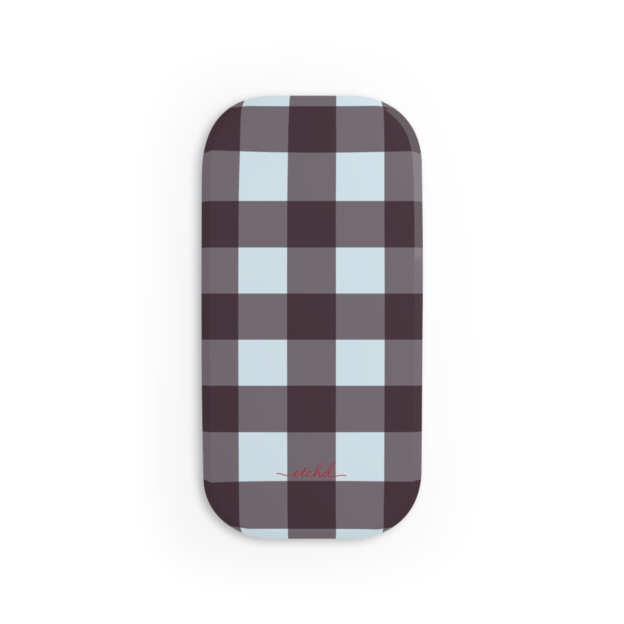 Blue & Plum Gingham Click-On Phone Grip by etchd, view 2