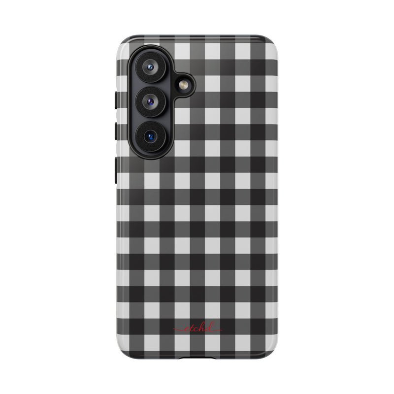 Black & White Gingham Phone Case by etchd, view 61