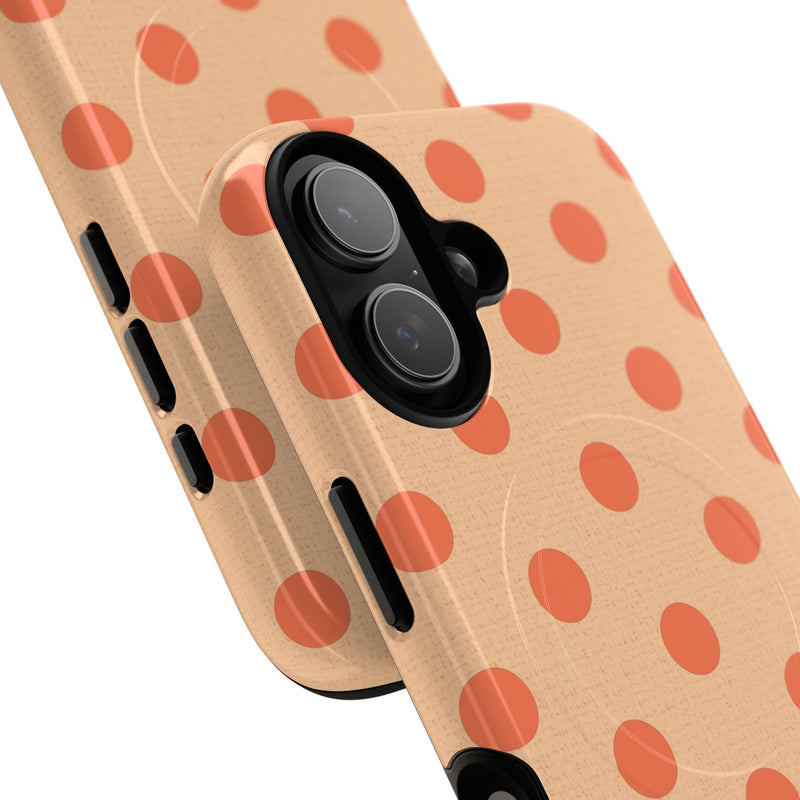 Coral And Peach Polka Dot Magnetic Phone Case by etchd, view 87
