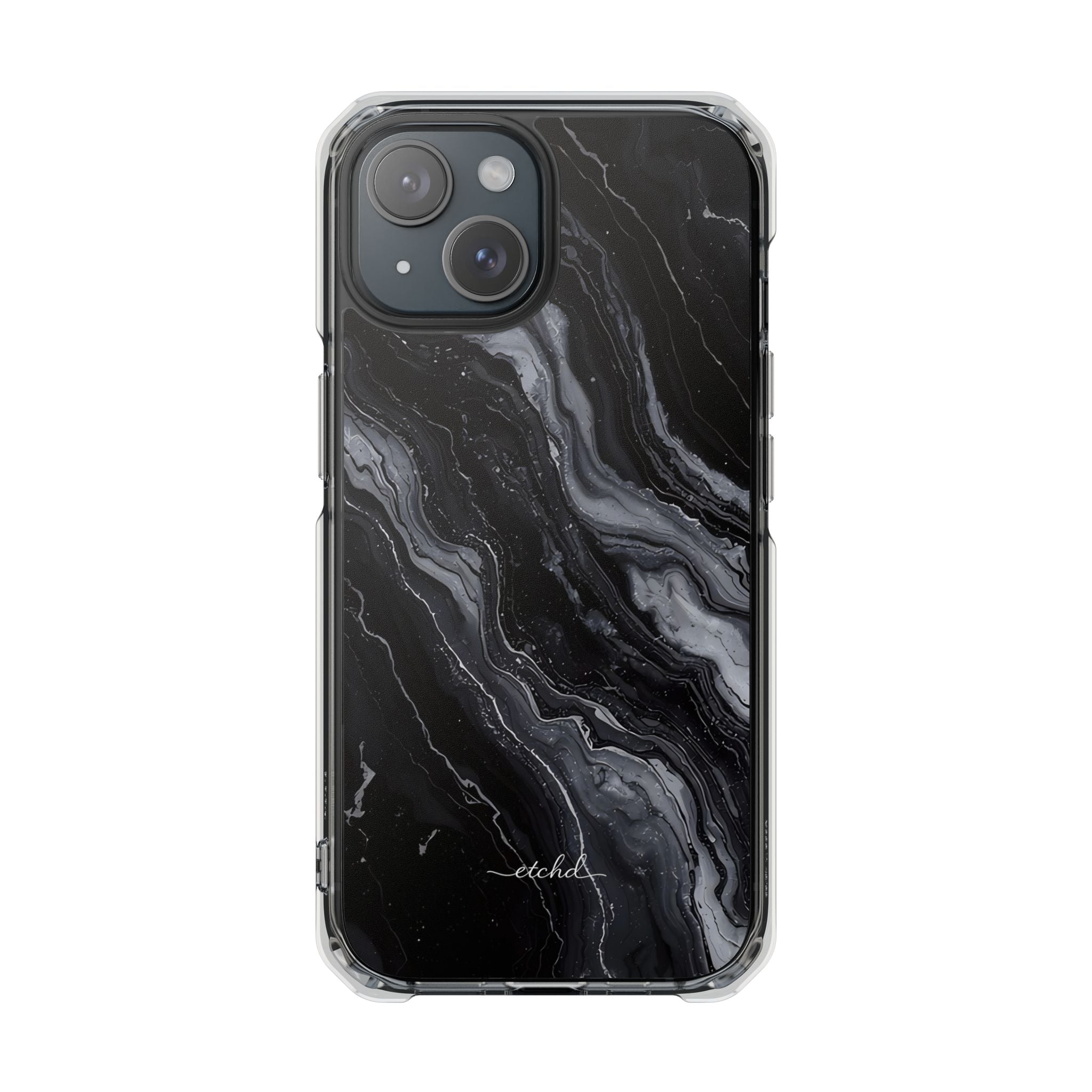 Onyx Pearl Clear Magnetic Phone Case by etchd, view 2