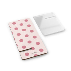 Blush Polka Dot Phone Stand by etchd, view 2
