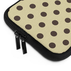 Butter Yellow And Brown Polka Dot Laptop Sleeve by etchd, view 12