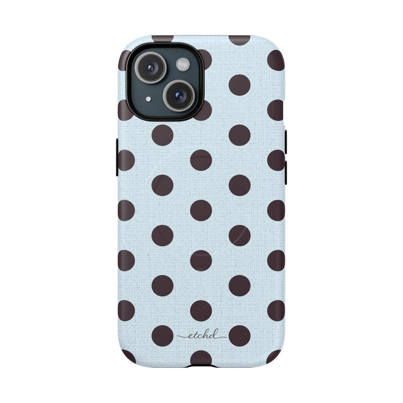 Plum And Blue Polka Dot Magnetic Phone Case-zoom-