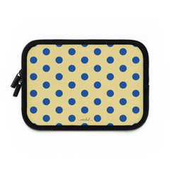 Cobalt And Butter Polka Dot Laptop Sleeve by etchd, view 2