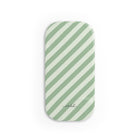 Sage & Cream Striped Diagonal Agarre clipsable para móvil