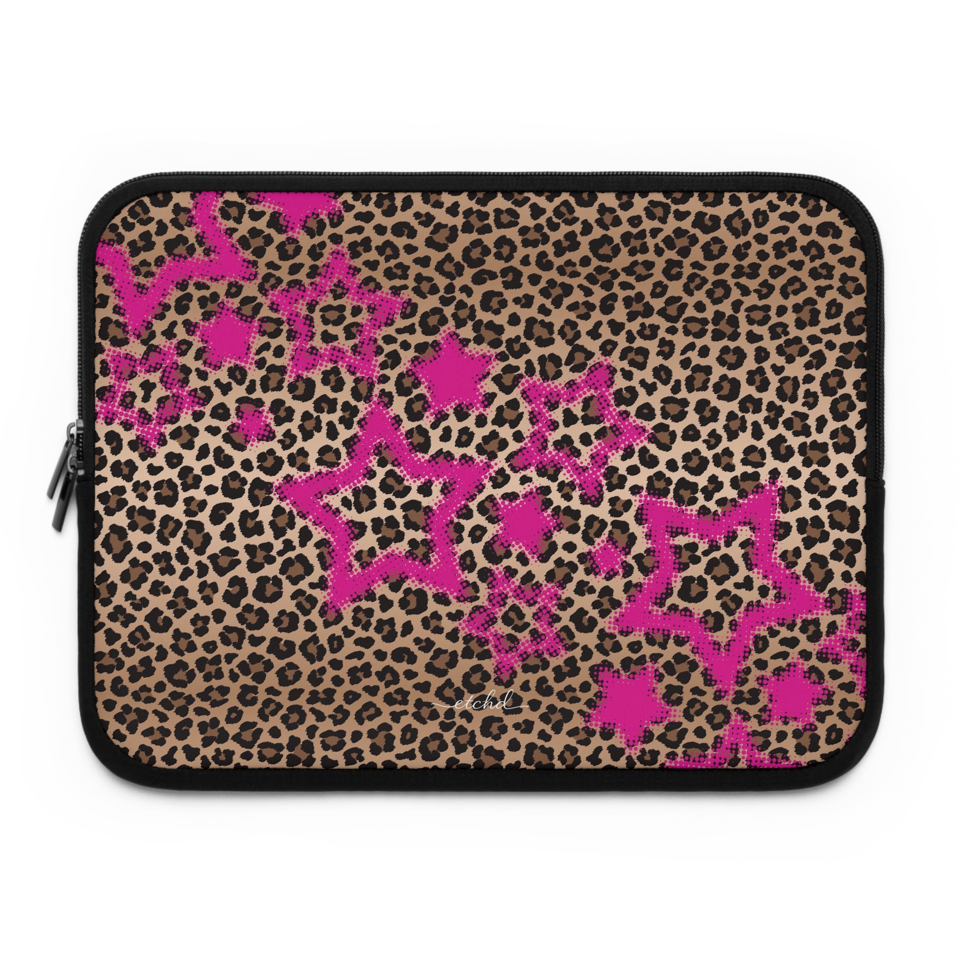 Y2K Leopard Laptop Sleeve by etchd