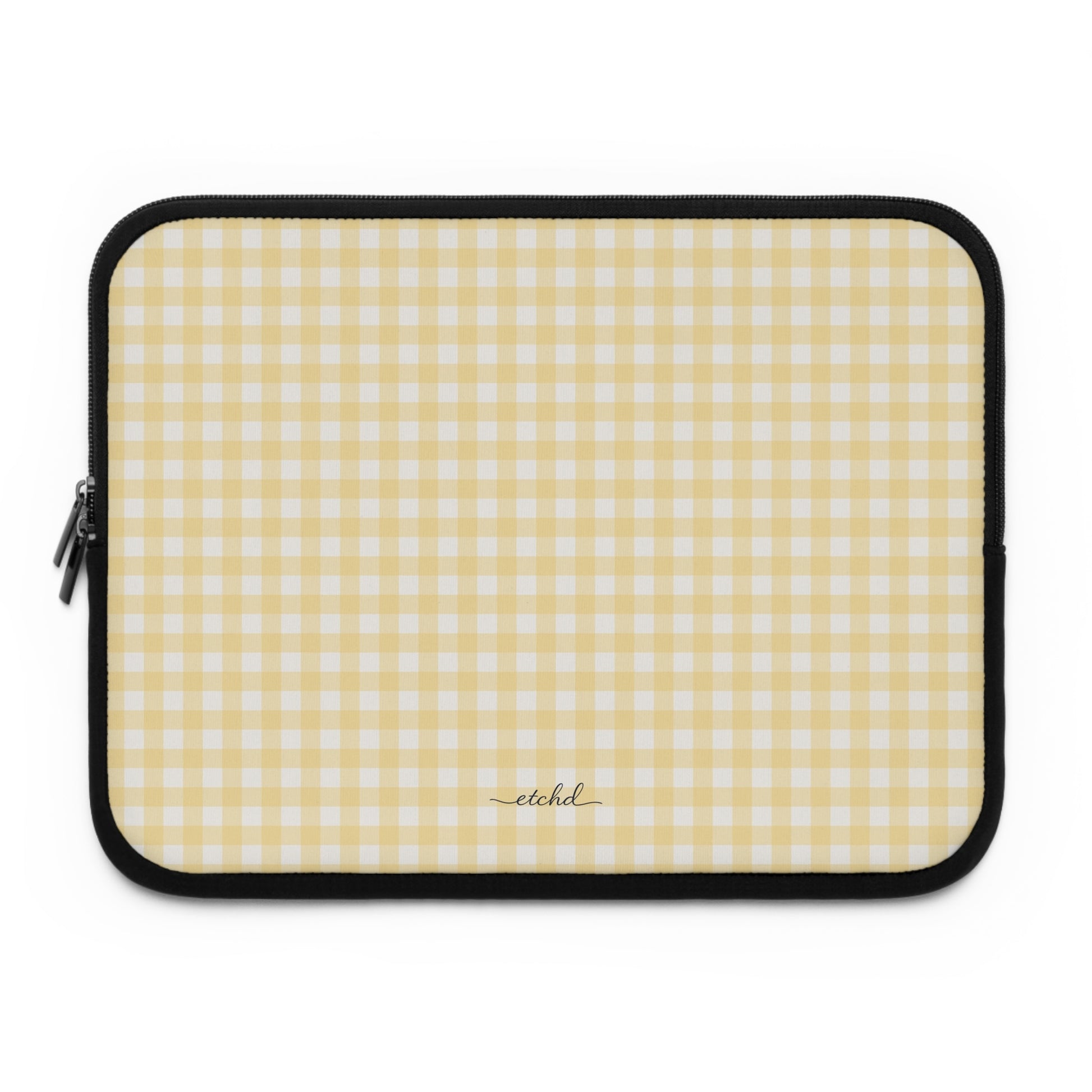 Butter Gingham Laptop Sleeve by etchd